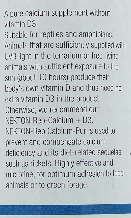 Nekton-Rep Calcium-Pur Pure Calcium for Reptiles and Amphibians,35g (1.24oz) NEKTON