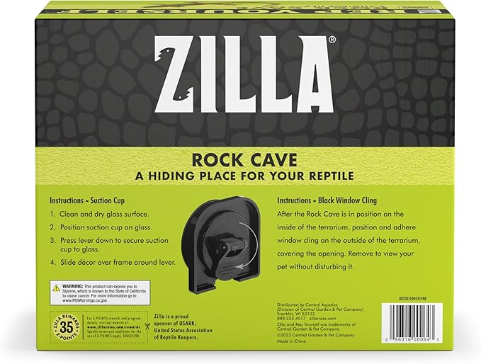 Zilla Vertical Décor Rock Cave 8.75 x 5.875 x 7.25",Grey Zilla