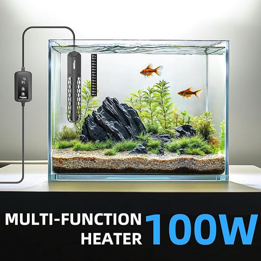FREESEA Aquarium Heater for Fish Tank: 100W/200W/300W/500W Submersible Fish Tank Heaters with Over-Temperature and Off-Water Protection for 10-20 Gallon Saltwater and Freshwater FREESEA