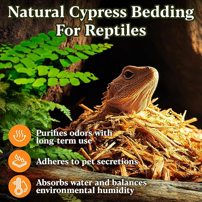 14.8 OZ Cypress Mulch Reptile Bedding - Forest Floor Substrate Snake Bedding Ball Python Tortoise Bedding Reptile Bark Bedding for Snakes Box Turtles Lizards MaqiIhanCustomOfficial