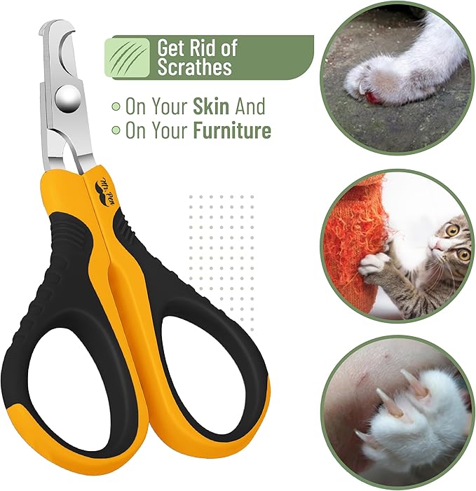 Mr. Pen- Cat Nail Clipper, Cat Nail Trimmer, Cat Nail Clippers, Cat Claw Clippers, Cat Clippers for Nails, Pet Nail Clippers, Kitten Nail Clipper Small Dog Nail Clipper, Cat Claw Trimmer, Orange/Black - PAWPICO