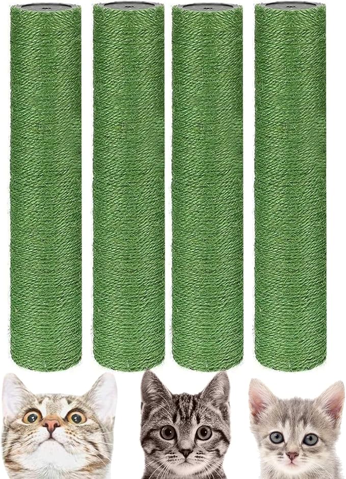 BNOSDM 4 Pcs M8 15”x2.75” Cat Tree Scratching Post Replacement Parts for Indoor Cats Tower Rope Scratch Poles Refill Sisal Pole Part for Refurbishment Hemp Kitty Furniture Accessories Spare - PAWPICO