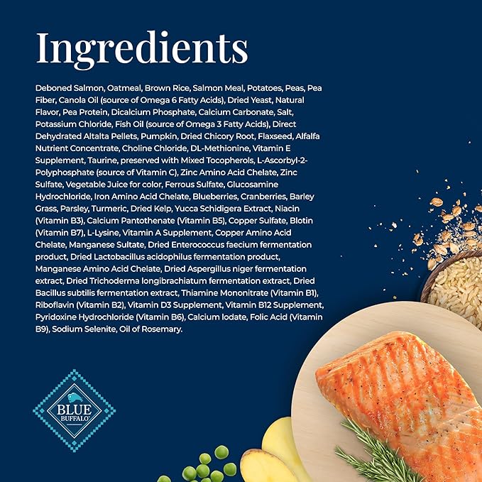 Blue Buffalo Basics Adult Dry Dog Food, Skin & Stomach Care, Limited Ingredient Diet for Dogs, Salmon Recipe, 24-lb. Bag - PAWPICO