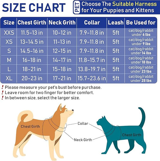 GAMUDA Small Dog Harness Collar and Leash Set, Step in No Chock No Pull Soft Mesh Adjustable Dog Vest Harnesses Plaid Reflective for Dogs Puppy Cats Kitten Rabbit (Blue Flower, XS) GAMUDACollarsCollection