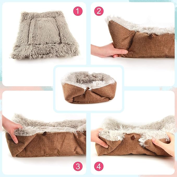 Cat Bed Small Dog Bed 24''X20'' Self Warming Cat Bed Self Heating Cat Pad Extra Warm Thermal Kitten Beds for Indoor Outdoor Kittens Small Pets (Black) - PAWPICO