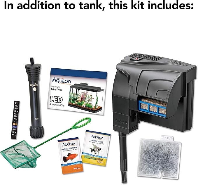 Aqueon Aquarium Fish Tank Starter Kit with LED Lighting 10 Gallon Fish Tank Aqueon