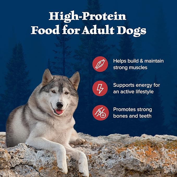 Blue Buffalo Wilderness Rocky Mountain High-Protein Adult Dry Dog Food Wholesome Grains Red Meat - PAWPICO