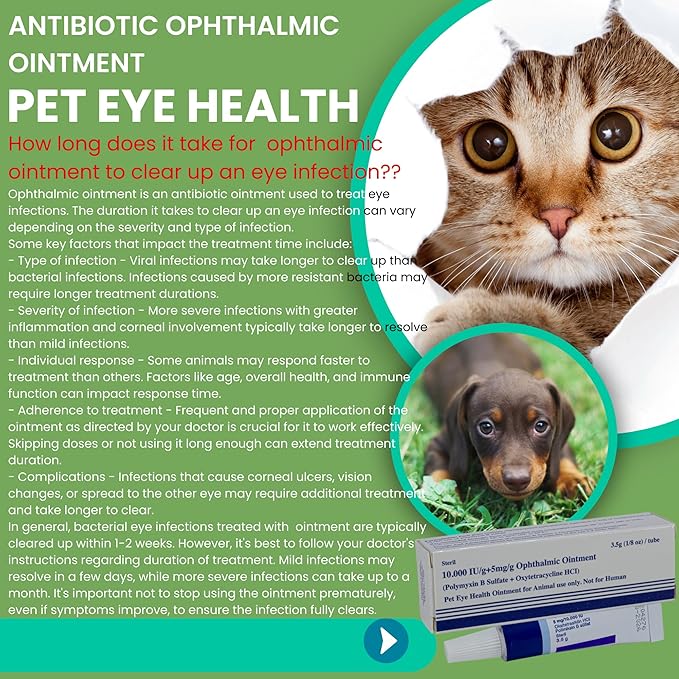 Pet Eye Health Ointment for Dogs, Cats, Cattle, Sheep, Horses, Birds and Puppies, Kittens 1/8 oz /3.5gr - 1 Tube PAWPICO