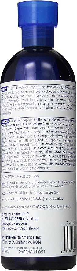 API MARINE MELAFIX Saltwater Fish and Coral Bacterial Infection Remedy 16-Ounce Bottle (311D) API