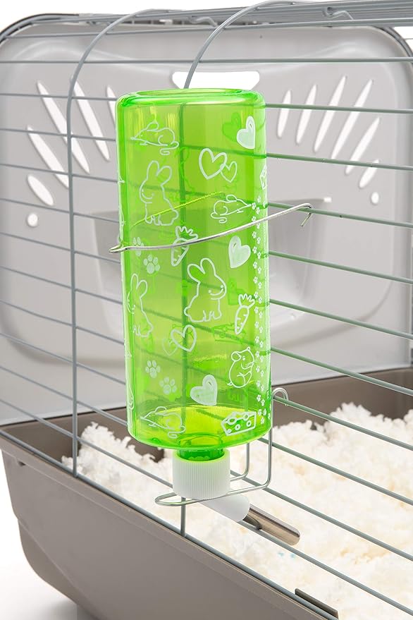 Lixit Standard Cage Water Bottles for Rabbits, Ferrets, Guinea Pigs, Hamsters, Rats, Mice and Other Small Animal's (32 Ounce, Green) Lixit