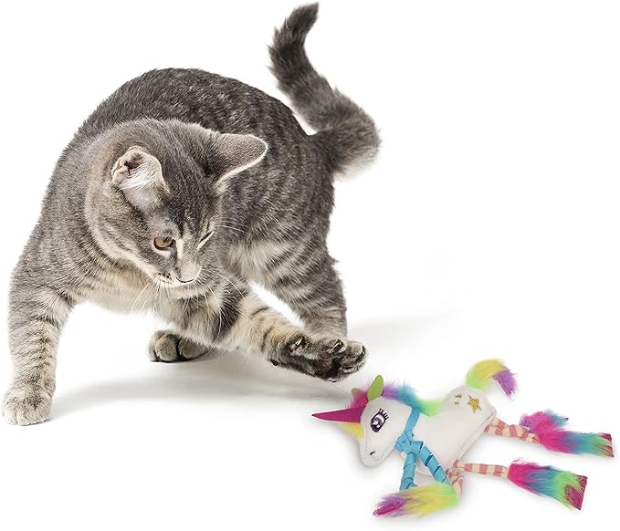 SmartyKat Dazzle Unicorn Crinkle Plush Catnip Cat Toy - White, One Size - PAWPICO