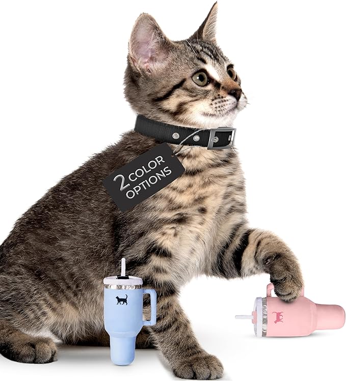 Kitty Cup Tumbler Cat Toy – Cute Cat Toy with Catnip, Crinkle Cat Toys for Cat Birthdays or Christmas, Funny Cat Toys for Kittens (Pink Peach Dust) - PAWPICO