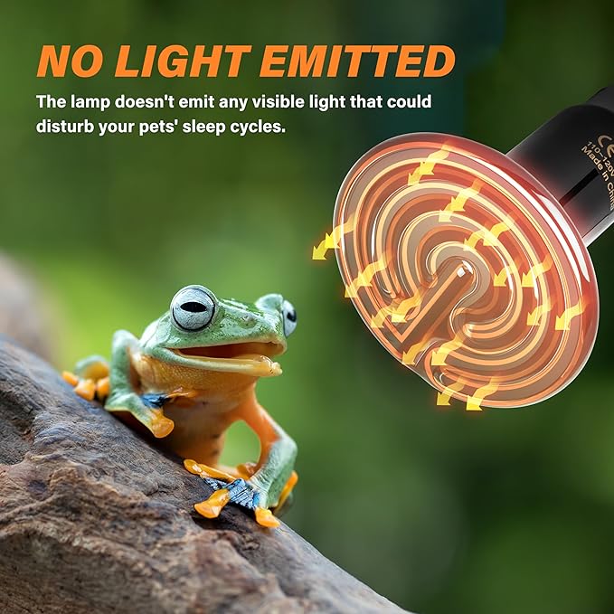 Simple Deluxe 100W Ceramic Heat Emitter 2 Pack Reptile Heat Lamp No Light Emitting Heat Bulbs for Amphibian Terrarium, Bearded Dragon Lizard Snake Turtle, Brooder Coop Incubating Chicken SimpleDeluxe