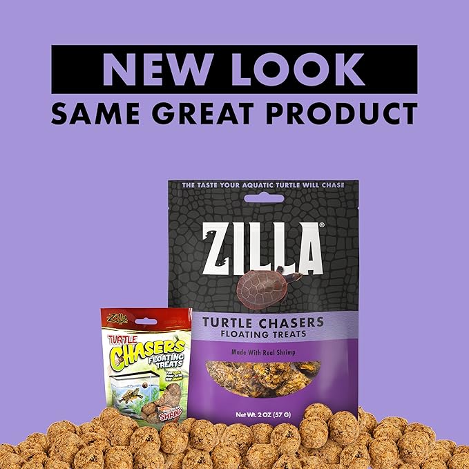 Zilla Turtle Chasers Floating Treats, Made with Real Shrimp, Resealable Bag Zilla