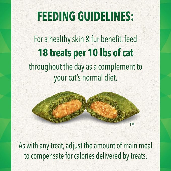Greenies Feline Smartbites Skin & Fur Crunchy and Soft Natural Cat Treats, Chicken Flavor, 4.6 oz. Pack (Pack of 2) GREENIES