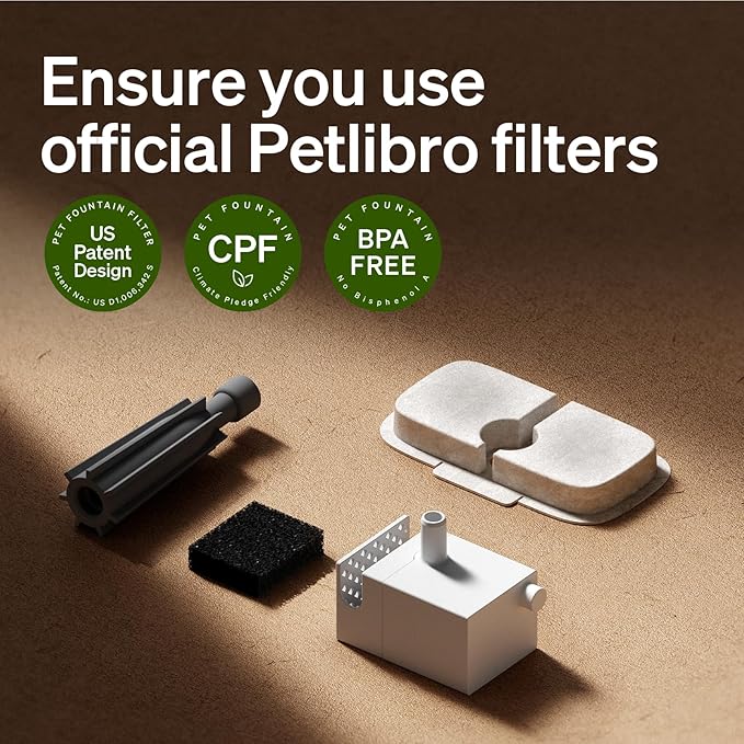 PETLIBRO 2 Packs Replacement Filters for Dockstream Cat Water Fountain PLWF105/PLWF115/PLWF005, 1 Months Set of Replacement Filters for Ultra Quiet Pet Water Fountain - PAWPICO