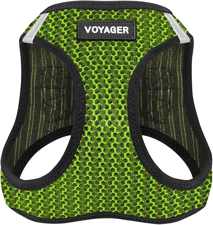 Voyager Step-in Air Dog Harness - All Weather Mesh, Reflective, No Pull Harness for Small, Medium Dogs, Cats - Secure with Hook & Loop Fastener, Buckle, Double D-Rings - Lime Green 2-Tone, XS BestPetSuppliesLLC