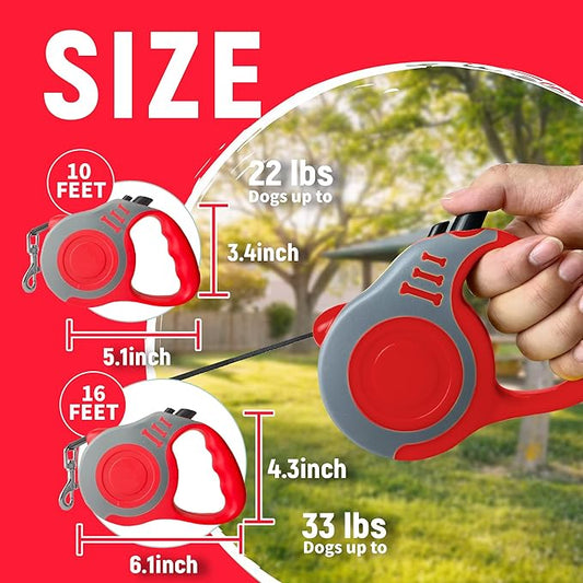 Retractable Dog Leash Automatic Telescopic Tractor Dog Tape, Pet Tape 10/16 FT Durable and Convenient, with Non-Slip Handle, Suitable for Small and Medium-Sized Dogs LIEVUIKEN