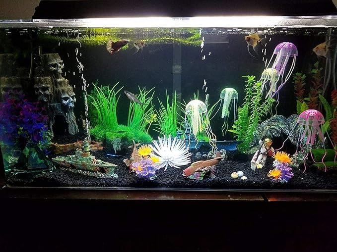 LED Aquarium Light, 7.5inch Colorful Fish Tank Light Submersible Underwater Crystal Glass LEDs Lights, 9 LEDs Beads, Brightness Adjustable Memory Function, LED Light bar Stick for Fish Tank COVOART