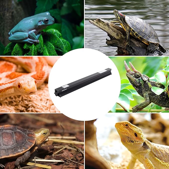 REPTI ZOO T5 HO UVB Lighting Combo Kit, Terrarium Hood Comes with Desert 10.0 UVB T5 Lamp (24W) REPTIZOO
