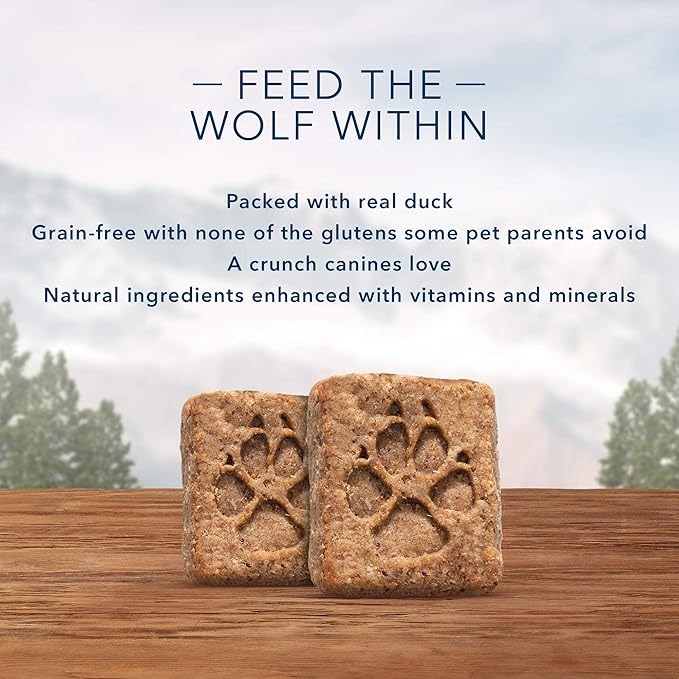 Blue Buffalo Wilderness Trail Treats High Protein Grain Free Dog Biscuits Crunchy Dog Treats, Duck Recipe, 36-oz Box - PAWPICO
