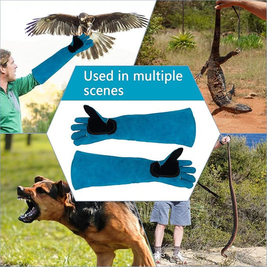 Animal Handling Gloves Bite Proof with 40inch Collapsible Snake Hook,Suitable for Dog Cat FalconBird Reptile Snake Surfante