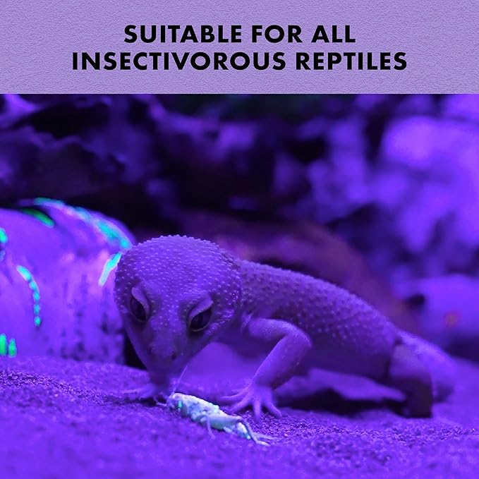 Zilla Cricket Glow Powder — add to Reptile Food for a Fun Twist, More exciting Than Plain Calcium Powder! Fluoresces Under Black Light, Ideal for Insectivores, 4 Ounces Zilla