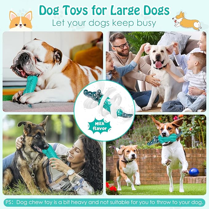 Dog Toys for Aggresive Chewers:Dog Toys for Large Dogs - Tough Dog Chew Toys - Indestructible Dog Toys for All Breed Sizes to Keep Them Busy - PAWPICO