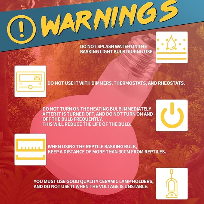 LUCKY HERP Infrared Heat Lamp 100W 2 Pack,Reptile & Amphibian Basking Spot Light Bulbs, Red Heat Lamp Bulbs for Reptiles, Bearded Dragon, Turtle, Lizard, Snake, Chicken LUCKYHERP