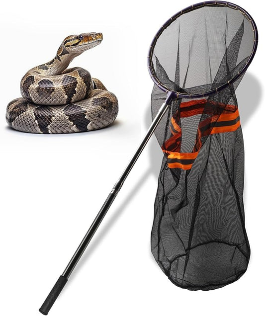Snake Catcher Net, Rattlesnake Grabber Hnadling Tool, Reptile Catch Telescopic Pole Stick, Rattle Snake Removing and Catching Picker with 12" Ring, Extends to 40 Inches Professional+Heated+Jacket