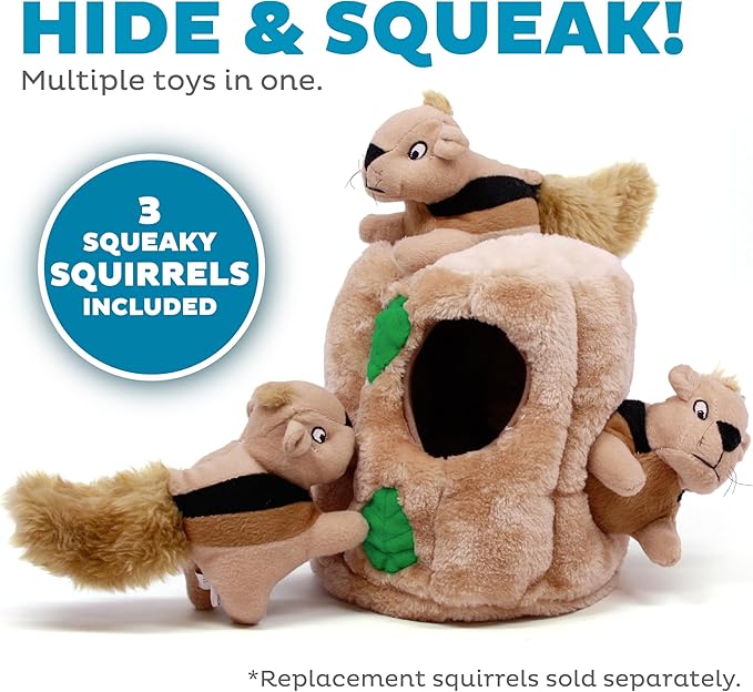 Outward Hound Hide A Squirrel Plush Dog Toy Puzzle, Large - PAWPICO