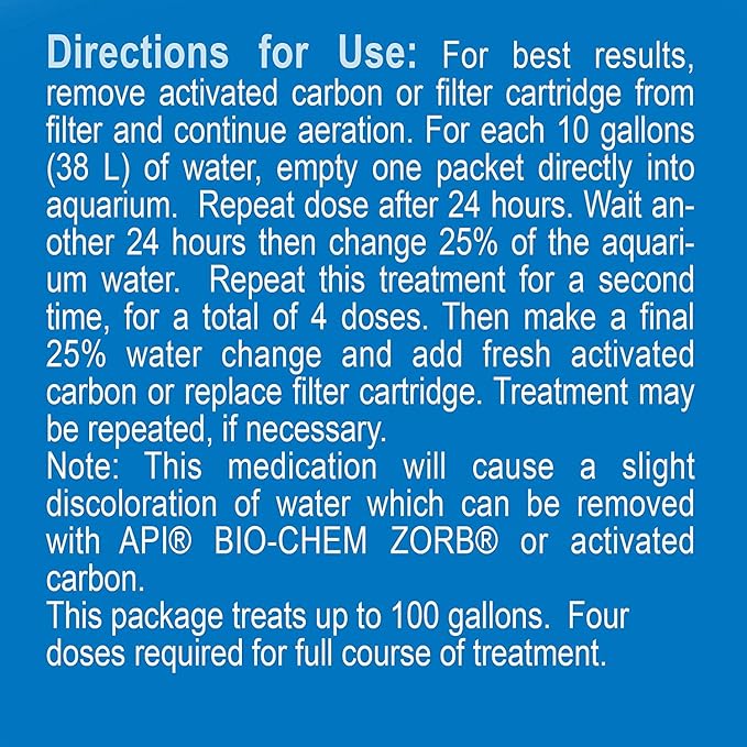 API 2 Pack of Fin and Body Cure Freshwater Fish Medication Powder for Treatment of Bacterial Diseases, Treats Body Slime, Eye Cloud, Fin and Tail Rot, and Gill Disease (10-Count) (2 items) API
