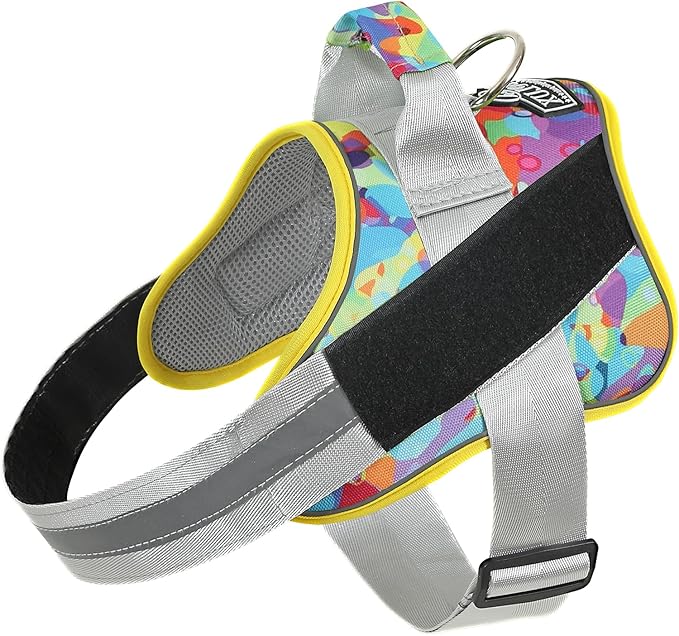 Bolux Dog Harness, No-Pull Reflective Dog Vest, Breathable Adjustable Pet Harness with Handle for Outdoor Walking - No More Pulling, Tugging or Choking (X-Large (Pack of 1), Watercolour) Bolux