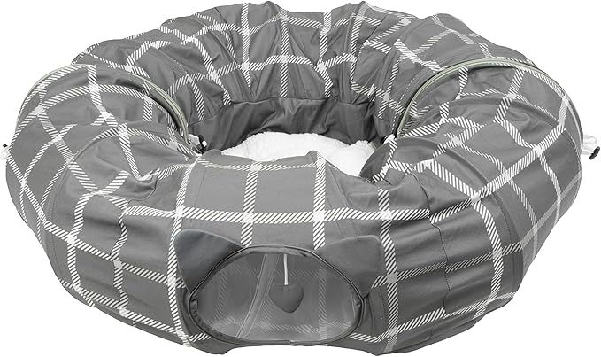 Kitty City Large Cat Tunnel Bed, Cat Bed, Pop Up Bed, Cat Toys, Gray - PAWPICO