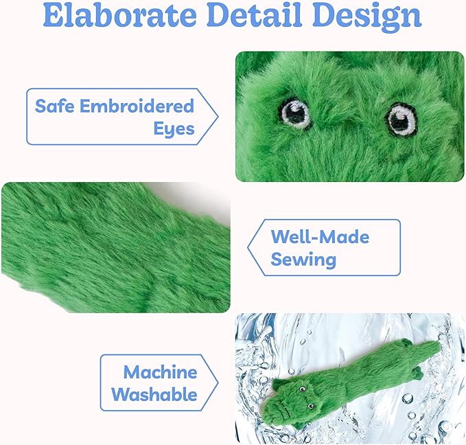 SHARLOVY Dog Squeaky Toys No Stuffing 2 Pack Plush Dog Toys for Medium Dog Toys Crinkle Dog Toys Durable Dog Chew Toys Cute Animals Puppy Toys for Teething Pet Toys - PAWPICO