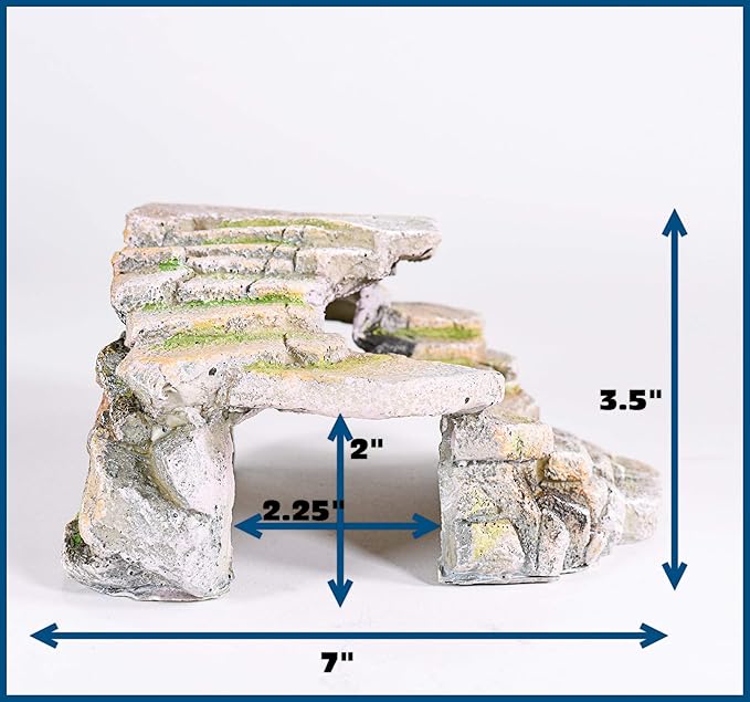 PENN-PLAX Reptology Shale Scape Step Ledge & Cave Hideout – Basking Area - Decorative Resin for Aquariums & Terrariums – Great for Reptiles, Amphibians, and Fish – Medium Penn-Plax
