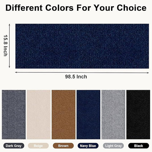 Cat Scratch Furniture Protector Pads with Self-Adhesive Backing, 98.5"X15.8" Navy Blue Randomly Cutting Trimmable Cat Scratch Carpet Mat Post Tree Shelves Cover Replacement for Sofa,Couch,Door,Corner - PAWPICO