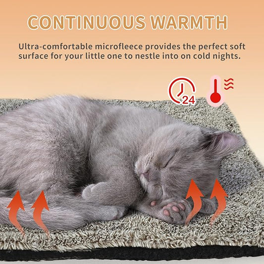 Self-Warming Cat Bed Pad, Self-Heating Cat Bed Mat Thermal Blanket for Indoor Cats & Small Dogs,30x20 inches - PAWPICO