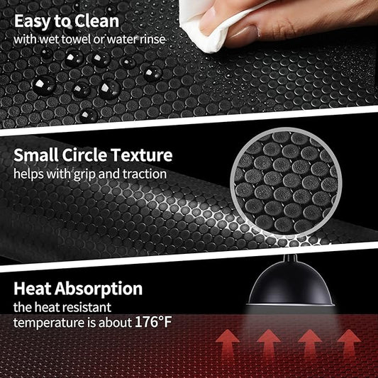 Bearded Dragon Tank Accessories, Reptile Carpet Bedding, Non-Adhesive Reptile Mat Warming Reptile Terrarium Liner Substrate for Leopard Gecko, Snake, Lizard, Tortoise, Iguana Black(18"x72") SISIPAILIFE