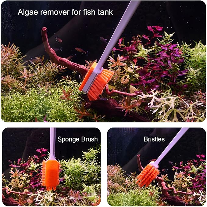 Small Fish Tank Cleaner - Algae Scraper for Glass Aquariums - Aquarium Brush & Scrubber Tool Adapted for Cleaning Glass and Acrylic Aquariums. PAWPICO
