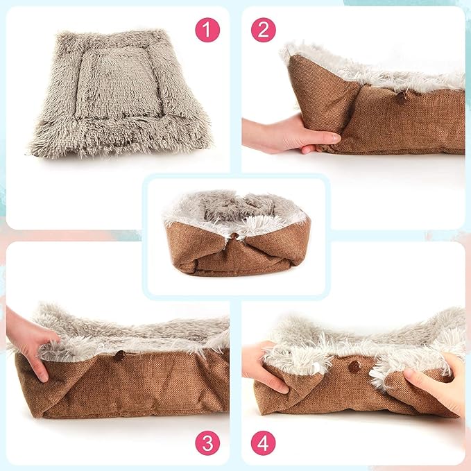 Heated Cat Bed Self Warming - Cat Bed Small Cat Bed Self Heating Small Cat Dog Bed, Extra Warm Thermal Pet Pad for Indoor Outdoor Pets, Calming Dog Crate Bed Pet Mat, 24x20inch - PAWPICO