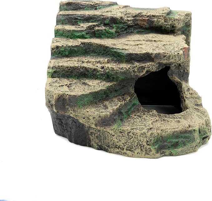 JIHAQUA Large Resin Reptile Tank Accessories Hideouts Cave Habitat Decor for Leopard Gecko Lizards Turtle JIHAQUA