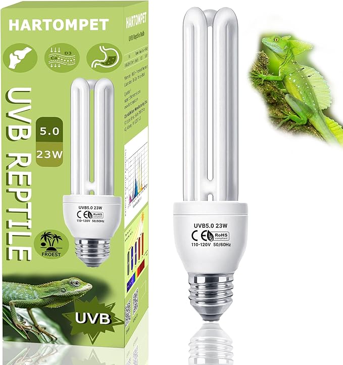 Linear UVA UVB Tube 5.0 23W, Tropical Terrarium Fluorescent Lamp, Light Bulb for Chameleon, Iguana, Tree Frog, Reptile Tank Lighting, UVB Bulb for Amphibian Habitat, Terrarium Lighting HARTOMPET