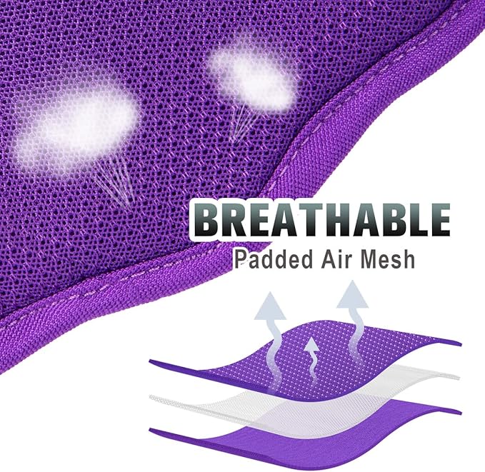 BARKBAY No Pull Dog Harness Large Reflective Dog Harness with Front Clip and Easy Control Handle for Walking Training Running with ID tag Pocket(Purple,L) BARKBAY
