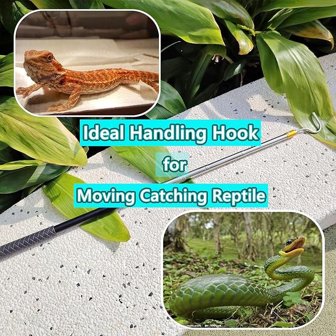 61" Snake Hook Reptile Catcher Stick Pole, Snake Handling Tool kit for Rattlesnakes Python Copperhead Removal Catching Bytcew