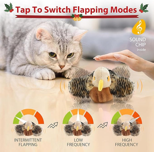 Gigwi Interactive Cat Toys for Indoor Cats, Rechargeable Motion Activated Cat Toy, Automatic Flapping and Chirping Cat Toy with Catnip, Beating Wings Hanging Cat Toy - PAWPICO