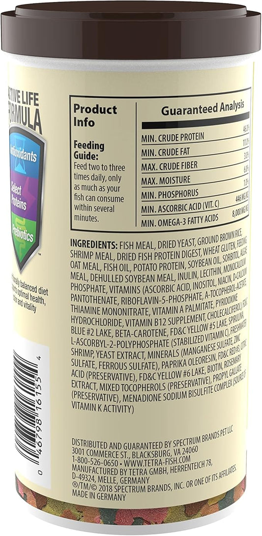 Tetra 16155 Min Large Tropical Flakes For Top/Mid Feeders, 5.65-Ounce Tetra