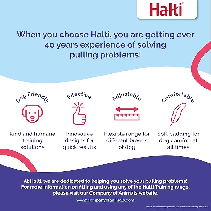 HALTI Training Leash - Multifunctional Double-Ended Dog Leash, Ideal for Anti-Pulling Dog Training. Easy to Use, Lightweight & Durable. Suitable for Medium to Large Dogs & Puppies (Size Large, Black) CompanyofAnimals