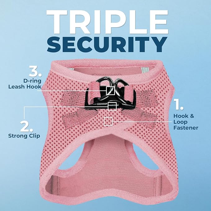 Voyager Step-in Air Dog Harness - All Weather Mesh, Reflective, No Pull Harness for Small, Medium Dogs, Cats - Secure with Hook & Loop Fastener, Buckle, Double D-Rings - Pink, XL BestPetSuppliesLLC