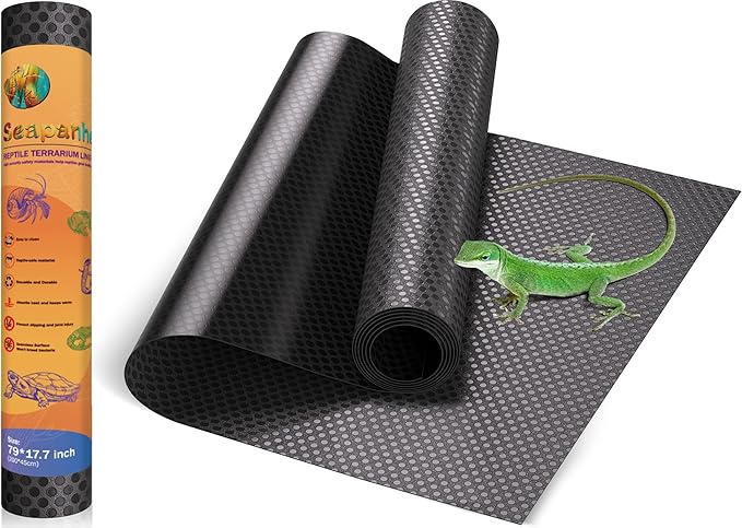 Large Reptile Carpet Terrarium Liner Bedding Substrate Mat – Non-Adhesive Carpet Bedding for Reptile Tank – Warming Terrarium Floor Liner for Bearded Dragon Iguana Turtle Snakes (79 inch) Seapanhe